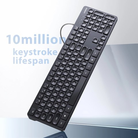 Klawiatura Ugreen KU004 90875 przewodowa 1.5 m do Windows / MacOS - czarna Klawiatura Ugreen KU004 90875 przewodowa 1.5 m do Windows / MacOS - czarna