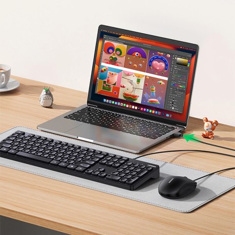 Klawiatura Ugreen KU004 90875 przewodowa 1.5 m do Windows / MacOS - czarna Klawiatura Ugreen KU004 90875 przewodowa 1.5 m do Windows / MacOS - czarna