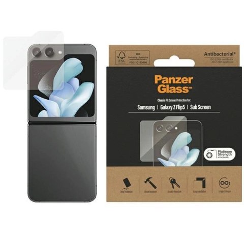Szkło PanzerGlass Classic Fit antybakteryjne na Samsung Galaxy Z Flip 5