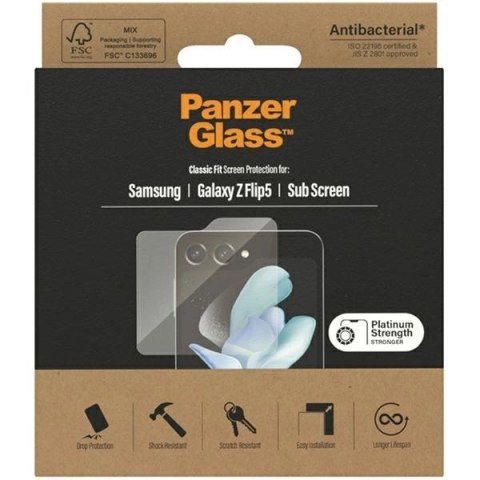 Szkło PanzerGlass Classic Fit antybakteryjne na Samsung Galaxy Z Flip 5