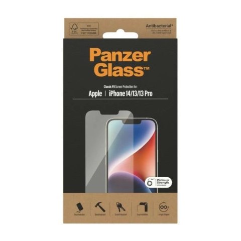Szkło PanzerGlass Classic Fit antybakteryjne na iPhone 14 / 13 Pro / 13