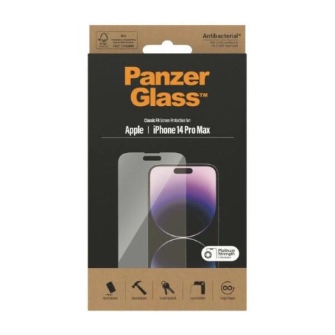 Szkło PanzerGlass Classic Fit antybakteryjne na iPhone 14 Pro Max