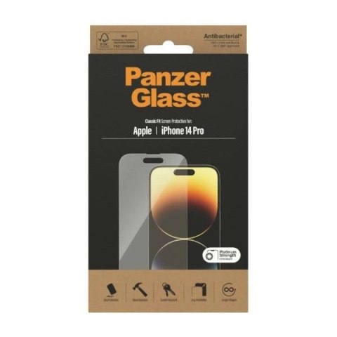 Szkło PanzerGlass Classic Fit antybakteryjne na iPhone 14 Pro