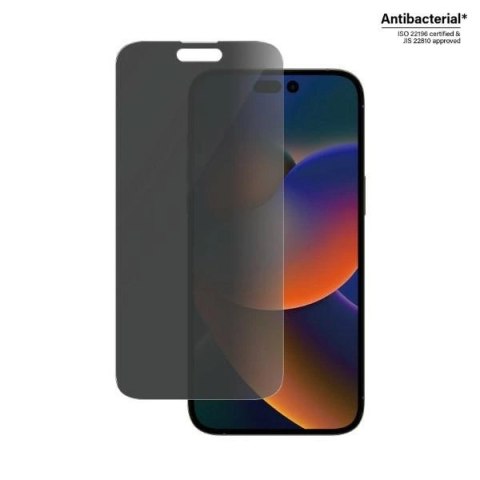 Szkło PanzerGlass Classic Fit prywatyzujące antybakteryjne na iPhone 14 Pro Max