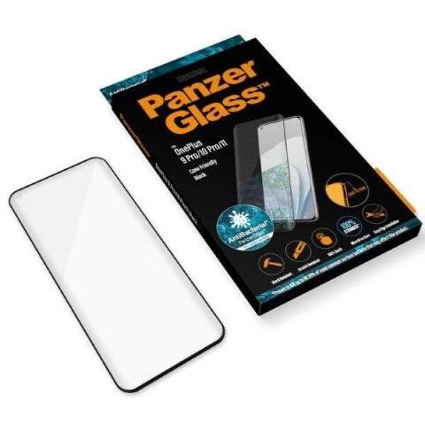 Szkło PanzerGlass E2E Microfracture antybakteryjne na OnePlus 9 Pro / 10 Pro / 11 - z czarną ramką