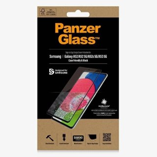 Szkło PanzerGlass E2E Microfracture antybakteryjne na Samsung Galaxy A52 / A52 5G / A53 5G - z czarną ramką