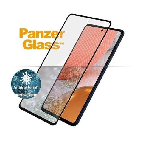 Szkło PanzerGlass E2E Microfracture antybakteryjne na Samsung Galaxy A72 - z czarną ramką Szkło PanzerGlass E2E Microfracture antybakteryjne na Samsung Galaxy A72 - z czarną ramką