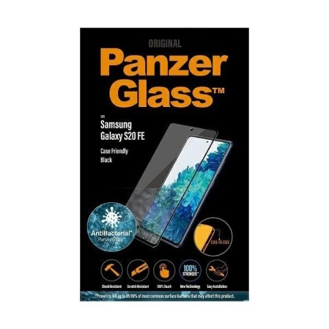 Szkło PanzerGlass E2E Microfracture antybakteryjne na Samsung Galaxy S20 FE - z czarną ramką