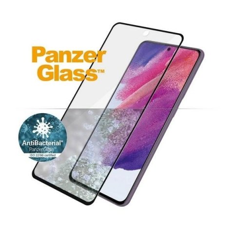 Szkło PanzerGlass E2E Microfracture antybakteryjne na Samsung Galaxy S21 FE - z czarną ramką