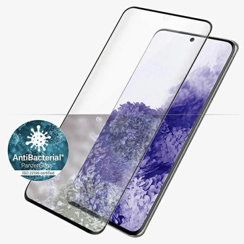 Szkło PanzerGlass E2E Microfracture antybakteryjne na Samsung Galaxy S21 Ultra - z czarną ramką