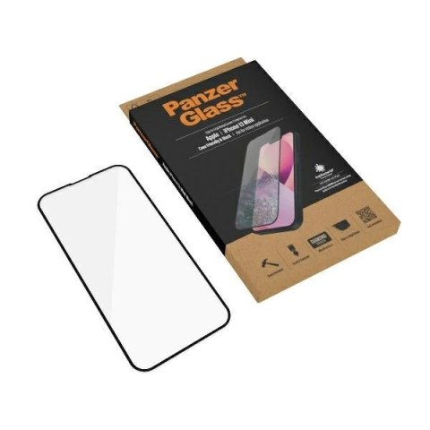 Szkło PanzerGlass E2E Microfracture antybakteryjne na iPhone 13 mini - z czarną ramką