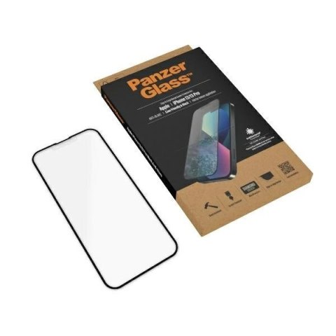 Szkło PanzerGlass E2E Microfracture antybakteryjne z filtrem odblasków na iPhone 13 / 13 Pro - z czarną ramką Szkło PanzerGlass E2E Microfracture antybakteryjne z filtrem odblasków na iPhone 13 / 13 Pro - z czarną ramką