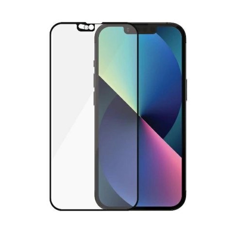 Szkło PanzerGlass E2E Microfracture antybakteryjne z osłoną aparatu z kryształem Swarovsky na iPhone 13 / 13 Pro - z czarną ramk Szkło PanzerGlass E2E Microfracture antybakteryjne z osłoną aparatu z kryształem Swarovsky na iPhone 13 / 13 Pro - z czarną ramk
