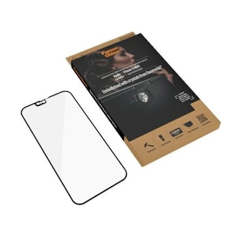 Szkło PanzerGlass E2E Microfracture antybakteryjne z osłoną aparatu z kryształem Swarovsky na iPhone 13 mini - z czarną ramką Szkło PanzerGlass E2E Microfracture antybakteryjne z osłoną aparatu z kryształem Swarovsky na iPhone 13 mini - z czarną ramką