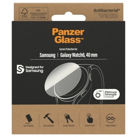 Szkło PanzerGlass Screen Protector antybakteryjne na Samsung Galaxy Watch 6 40 mm Szkło PanzerGlass Screen Protector antybakteryjne na Samsung Galaxy Watch 6 40 mm