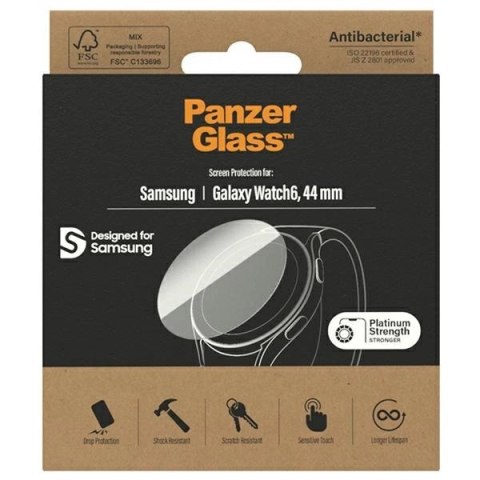Szkło PanzerGlass Screen Protector antybakteryjne na Samsung Galaxy Watch 6 44 mm Szkło PanzerGlass Screen Protector antybakteryjne na Samsung Galaxy Watch 6 44 mm
