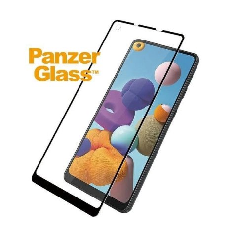 Szkło hartowane PanzerGlass E2E Regular na Samsung Galaxy A21 - z czarną ramką