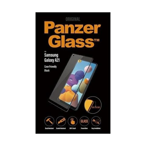 Szkło hartowane PanzerGlass E2E Regular na Samsung Galaxy A21 - z czarną ramką
