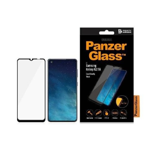 Szkło hartowane PanzerGlass E2E Regular na Samsung Galaxy A22 5G - z czarną ramką