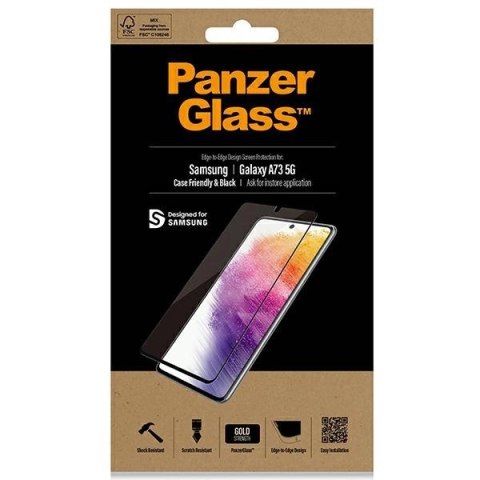 Szkło hartowane PanzerGlass E2E Regular na Samsung Galaxy A73 - z czarną ramką