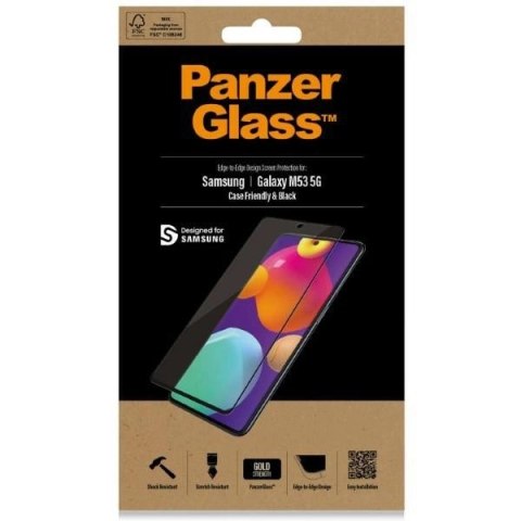 Szkło hartowane PanzerGlass E2E Regular na Samsung Galaxy M53 - z czarną ramką