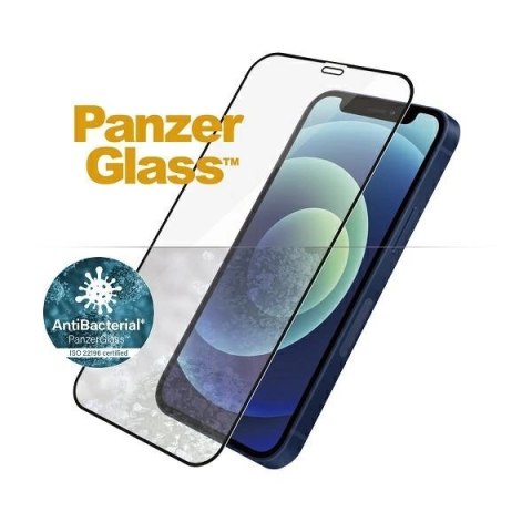 Szkło hartowane PanzerGlass E2E Super+ Microfracture antybakteryjne na iPhone 12 mini - z czarną ramką