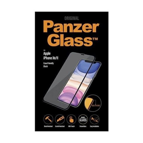 Szkło hartowane PanzerGlass E2E Super+ na iPhone XR / 11 - z czarną ramką