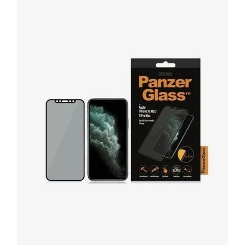 Szkło hartowane PanzerGlass E2E Super+ prywatyzujące na iPhone Xs Max / 11 Pro Max - z czarną ramką