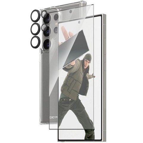 Zestaw PanzerGlass Bundle 3in1 etui przezroczyste + folia + osłona aparatu do Samsung Galaxy S24 Ultra Zestaw PanzerGlass Bundle 3in1 etui przezroczyste + folia + osłona aparatu do Samsung Galaxy S24 Ultra
