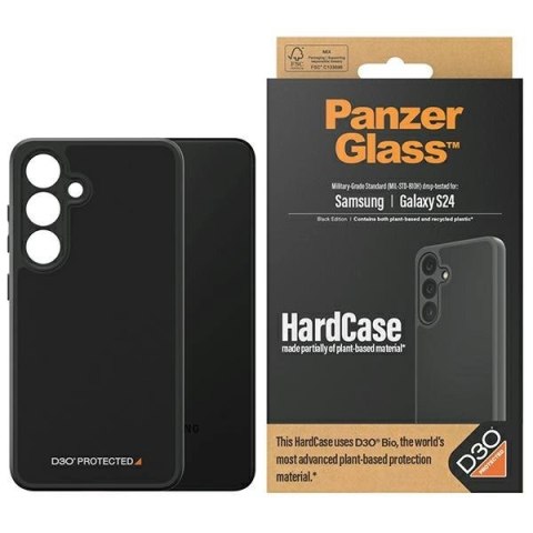 Etui PanzerGlass HardCase z D3O® Bio i certyfikatem Military Grade na Samsung Galaxy S24 - przezroczysto-czarne
