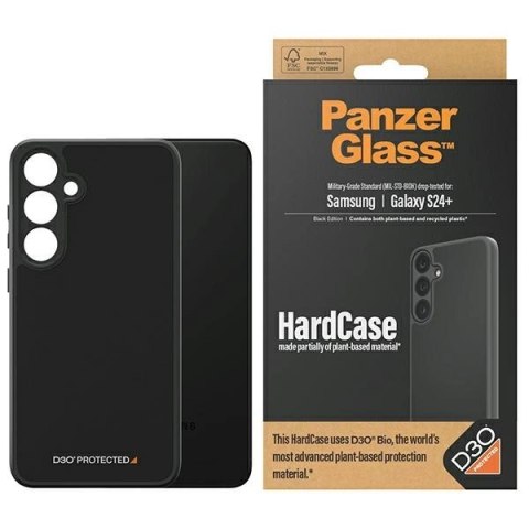Etui PanzerGlass HardCase z D3O® Bio i certyfikatem Military Grade na Samsung Galaxy S24+ - przezroczysto-czarne