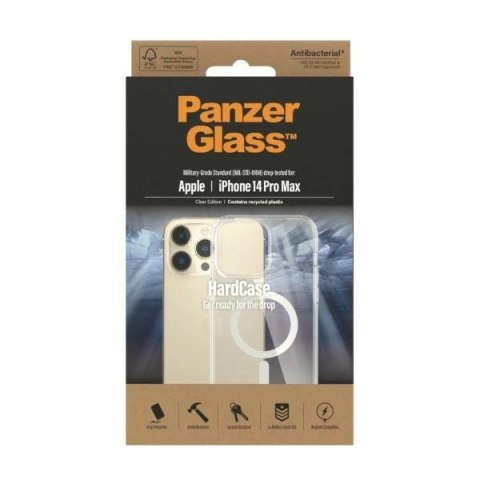 Etui PanzerGlass HardCase z MagSafe antybakteryjne z certyfikatem Military Grade na iPhone 14 Pro Max - przezroczyste