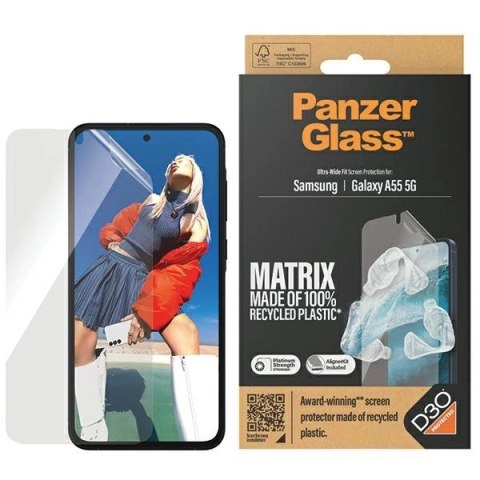 Folia PanzerGlass Matrix Ultra-Wide Fit z pozycjonerem na Samsung Galaxy A55 5G