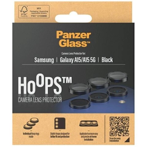 Ochrona aparatu PanzerGlass Hoops Camera na Samsung Galaxy A15 / A15 5G - z czarną ramką