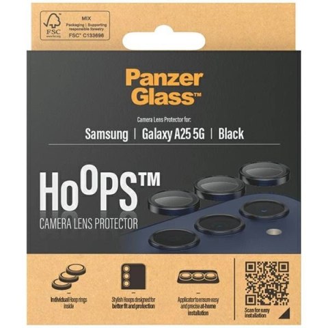Ochrona aparatu PanzerGlass Hoops Camera na Samsung Galaxy A25 5G - z czarną ramką