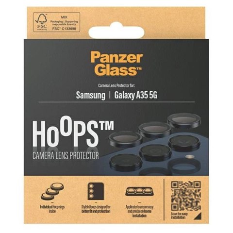 Ochrona aparatu PanzerGlass Hoops Camera na Samsung Galaxy A35 5G - z czarną ramką
