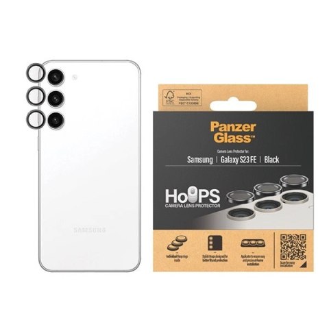Ochrona aparatu PanzerGlass Hoops Camera na Samsung Galaxy S23 FE - z czarną ramką