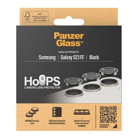 Ochrona aparatu PanzerGlass Hoops Camera na Samsung Galaxy S23 FE - z czarną ramką