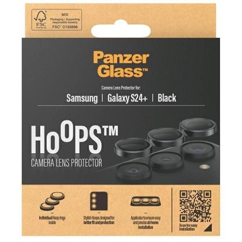 Ochrona aparatu PanzerGlass Hoops Camera na Samsung Galaxy S24+ - z czarną ramką