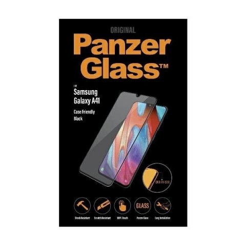 Szkło hartowane PanzerGlass E2E Pro Regular antybakteryjne na Samsung Galaxy A41 - z czarną ramką