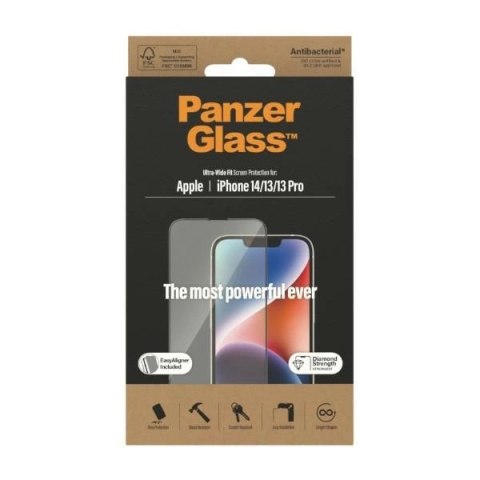 Szkło hartowane PanzerGlass Ultra-Wide Fit antybakteryjne prywatyzujące z pozycjonerem na iPhone 14 / 13 Pro / 13 Szkło hartowane PanzerGlass Ultra-Wide Fit antybakteryjne prywatyzujące z pozycjonerem na iPhone 14 / 13 Pro / 13
