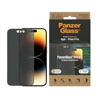 Szkło hartowane PanzerGlass Ultra-Wide Fit antybakteryjne prywatyzujące z pozycjonerem na iPhone 14 Pro