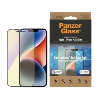 Szkło hartowane PanzerGlass Ultra-Wide Fit antybakteryjne z filtrem niebieskiego światła i pozycjonerem na iPhone 14 / 13 Pro / 