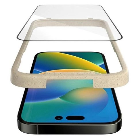 Szkło hartowane PanzerGlass Ultra-Wide Fit antybakteryjne z pozycjoner na iPhone 14 Pro