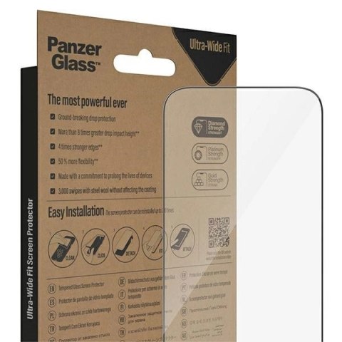 Szkło hartowane PanzerGlass Ultra-Wide Fit antybakteryjne z pozycjoner na iPhone 14 Pro