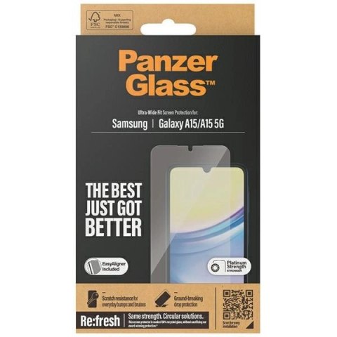 Szkło hartowane PanzerGlass Ultra-Wide Fit na Samsung Galaxy A15 / A15 5G Szkło hartowane PanzerGlass Ultra-Wide Fit na Samsung Galaxy A15 / A15 5G