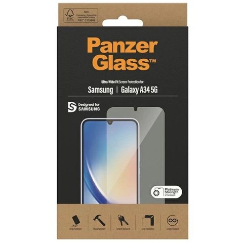 Szkło hartowane PanzerGlass Ultra-Wide Fit na Samsung Galaxy A34 5G Szkło hartowane PanzerGlass Ultra-Wide Fit na Samsung Galaxy A34 5G