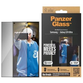 Szkło hartowane PanzerGlass Ultra-Wide Fit prywatyzujące z pozycjonerem na Samsung Galaxy S24 Ultra