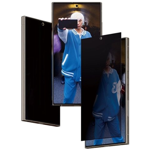 Szkło hartowane PanzerGlass Ultra-Wide Fit prywatyzujące z pozycjonerem na Samsung Galaxy S24 Ultra