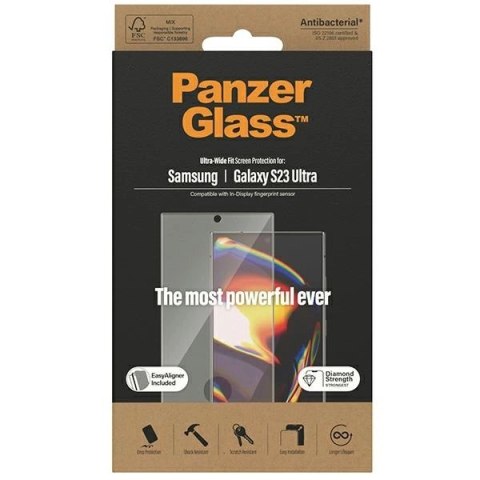 Szkło hartowane PanzerGlass Ultra-Wide Fit z aplikatorem na Samsung Galaxy S23 Ultra Szkło hartowane PanzerGlass Ultra-Wide Fit z aplikatorem na Samsung Galaxy S23 Ultra